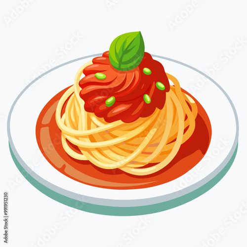 plate of spaghetti with tomato sauce