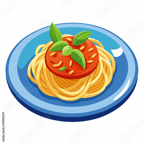 plate of spaghetti with tomato sauce