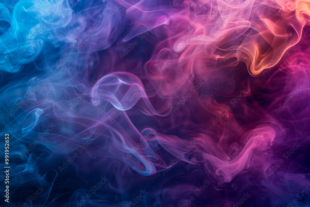 A colorful smokey background with purple, blue and red swirls A colorful smokey background with purple, blue and red swirls