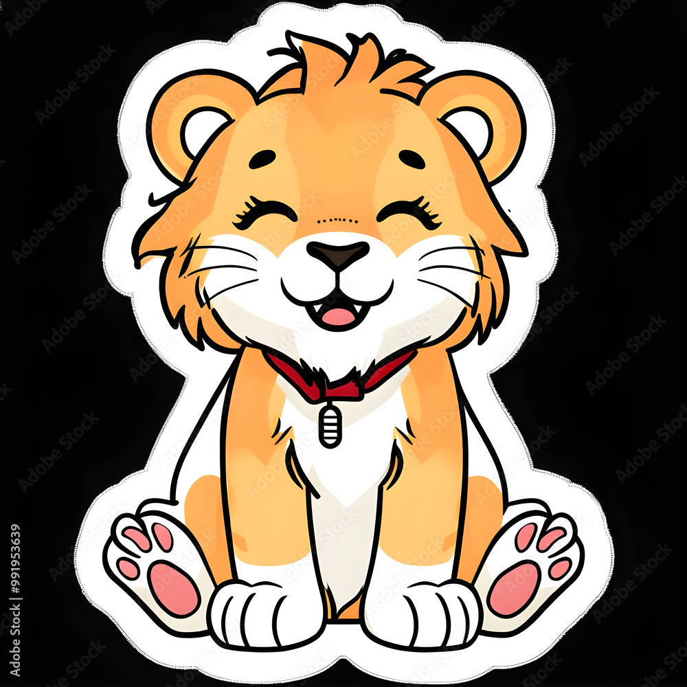 animal, Cute Cartoon Lion, Generative AI animal, Cute Cartoon Lion, Generative AI