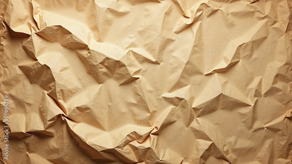 Crumpled Brown Paper Texture with Folds and Creases Crumpled Brown Paper Texture with Folds and Creases