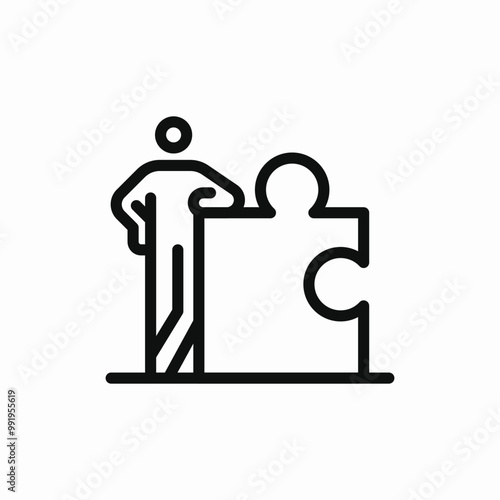 employee puzzle shape icon sign vector