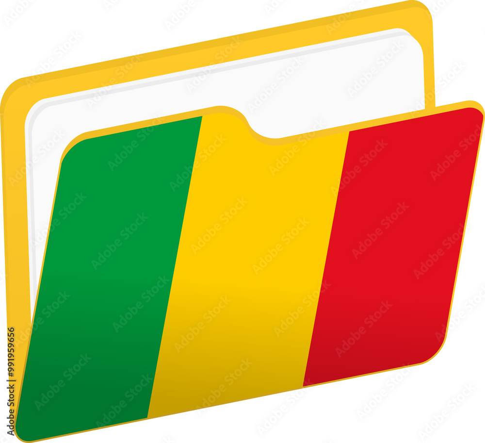 Fototapeta premium File folder icon with flag of Mali
