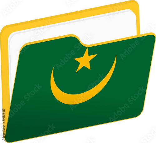 File folder icon with flag of Mauritania photo