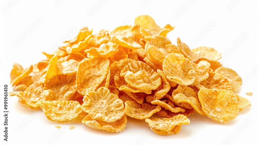 A box of Corn Flakes cereal sits on a clean, white surface A box of Corn Flakes cereal sits on a clean, white surface