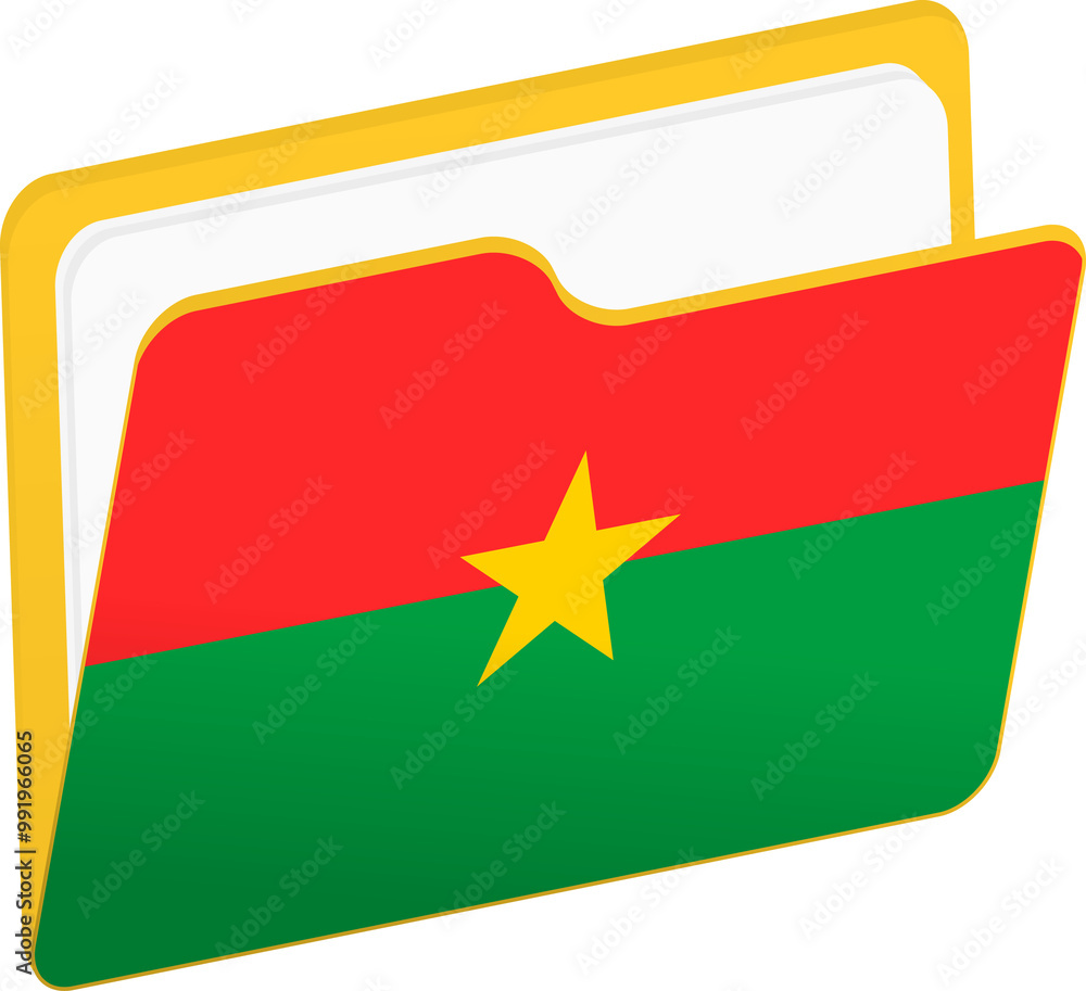 File folder icon with flag of Burkina Faso File folder icon with flag of Burkina Faso