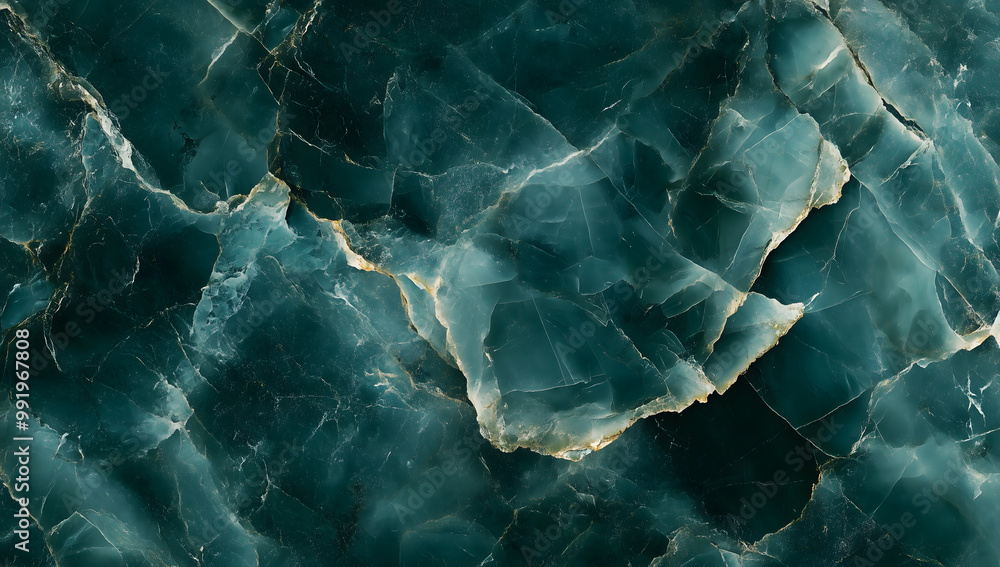 Abstract dark green marble texture with veins and golden cracks Abstract dark green marble texture with veins and golden cracks
