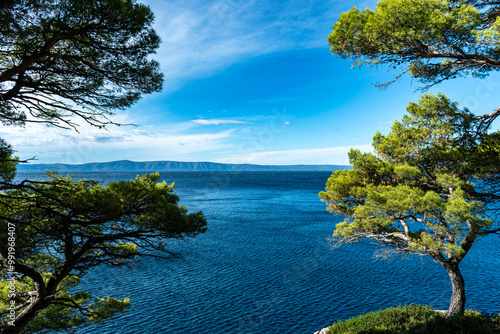 Makarska Riviera seafront on September, Croatia photo