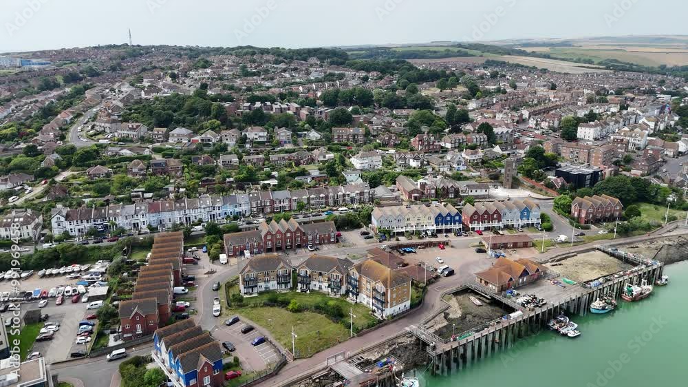 Newhaven streets and house East Sussex UK drone,aerial Newhaven streets and house East Sussex UK drone,aerial