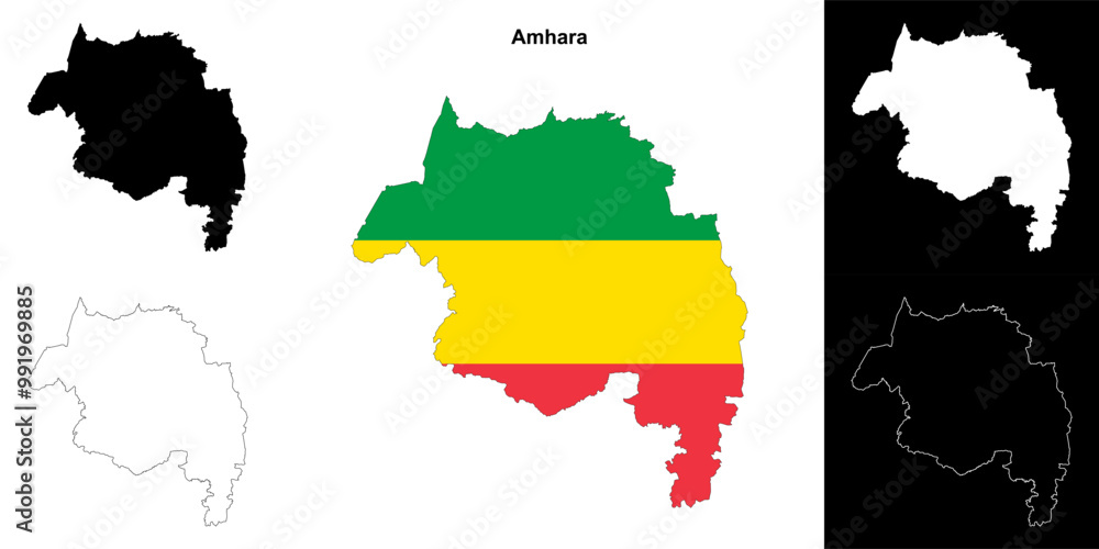 Fototapeta premium Amhara outline map