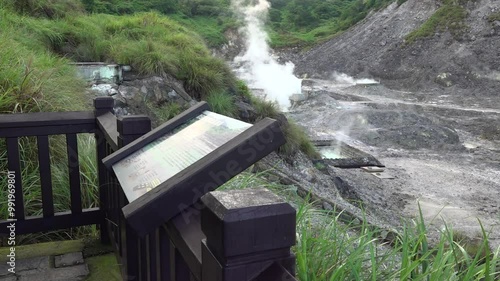 Sulfur vents in former mining valley, Taiwan, Taipei photo