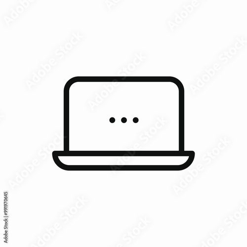 laptop three dots icon sign vector