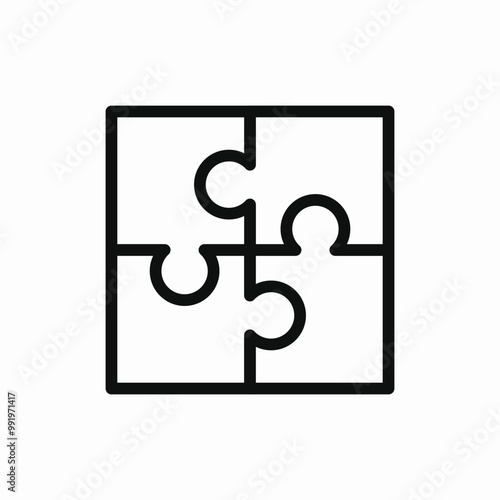 puzzle unity icon sign vector