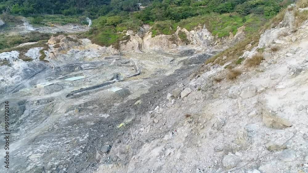 A unique landform resulting from sulphur mining and hydrothermal activities, and a scenic area in Yangmingshan National Park, Liuhuanggu, Taiwan, Taipei A unique landform resulting from sulphur mining and hydrothermal activities, and a scenic area in Yangmingshan National Park, Liuhuanggu, Taiwan, Taipei