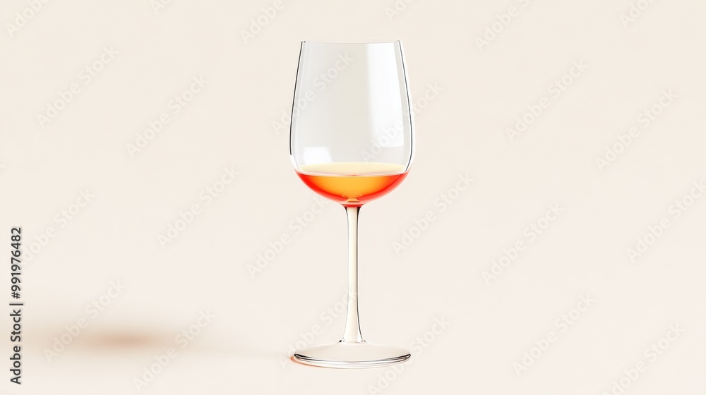 Elegant Glass of Ros Wine on Light Background Elegant Glass of Ros Wine on Light Background