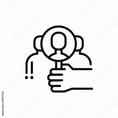 search employee recruitment icon sign vector