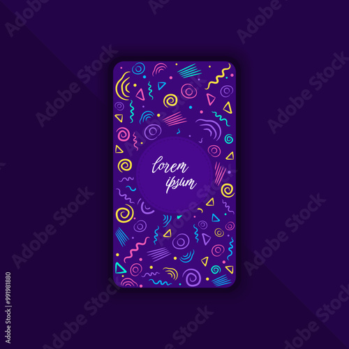 Abstract Doodle Hand Drawn Mobile Landing Page Design
