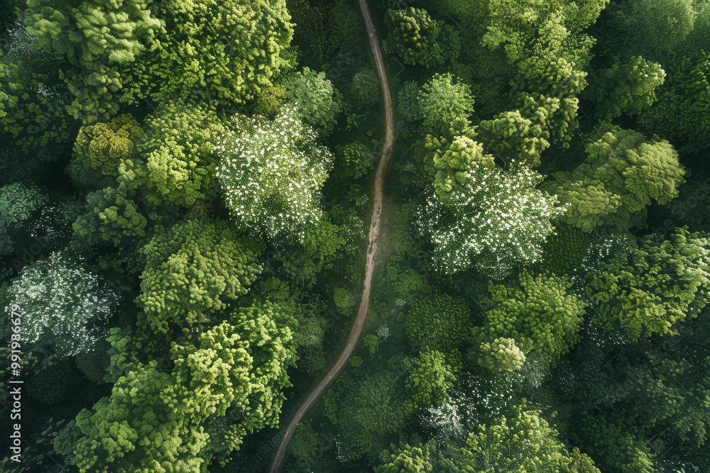 A forest with a path through it A forest with a path through it