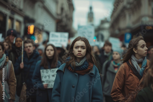 A woman stands in a crowd of protesters holding a sign that says "Stop the War"