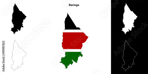 Baringo county outline map set