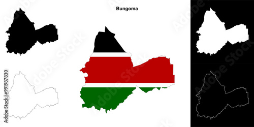 Bungoma county outline map set
