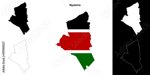 Nyamira county outline map set