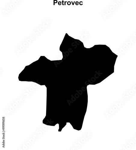 Petrovec municipality blank outline map