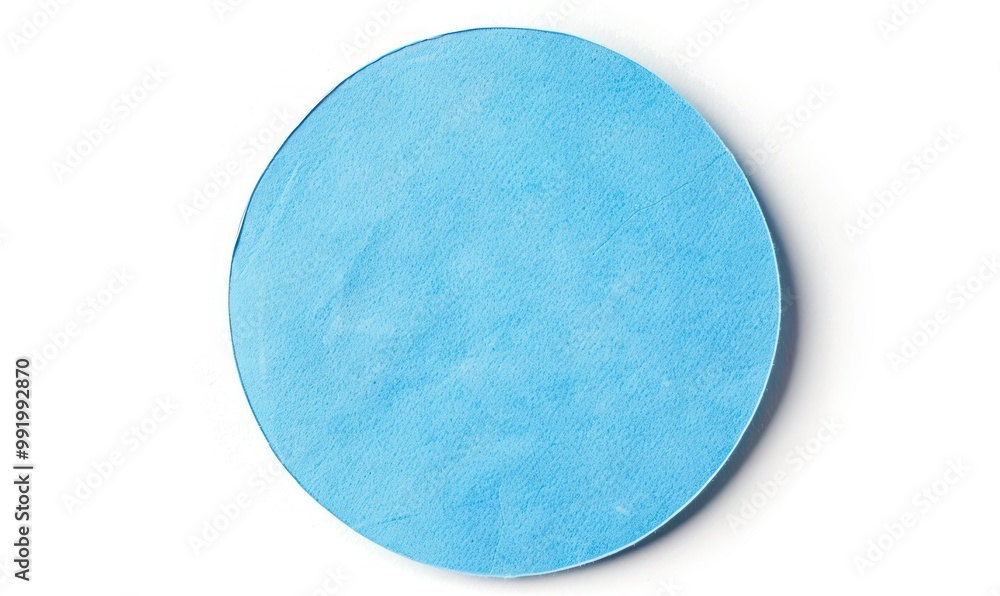 Round blue paper circle isolated on white background. Round blue paper circle isolated on white background.