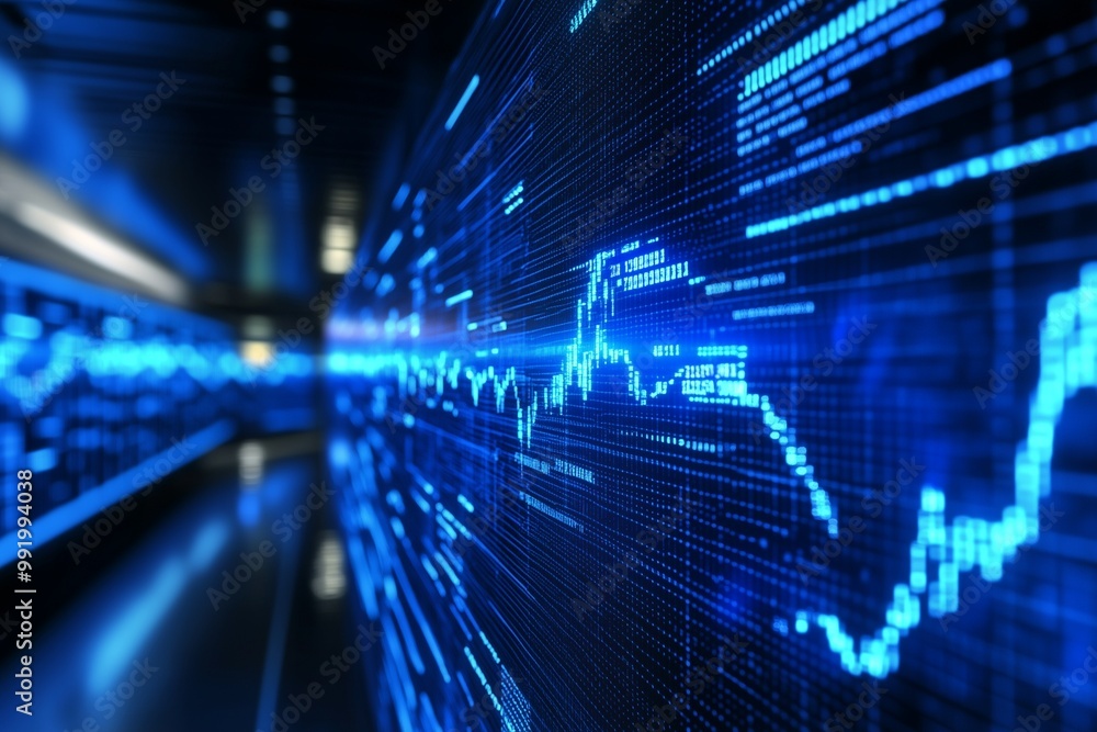 Global Market Data Visualization on Computer Screen - Generative AI Global Market Data Visualization on Computer Screen - Generative AI