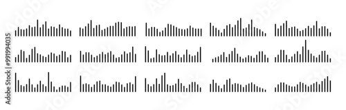 Audio Soundwave Icons Set. Podcasting and Music Player Sound Waves PNG.