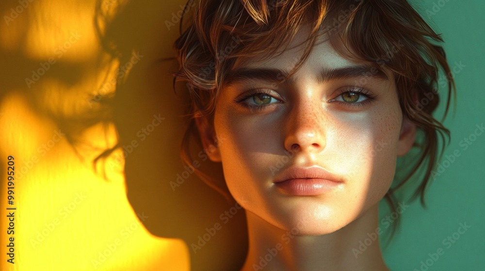 Close-up of a young woman. Close-up of a young woman.