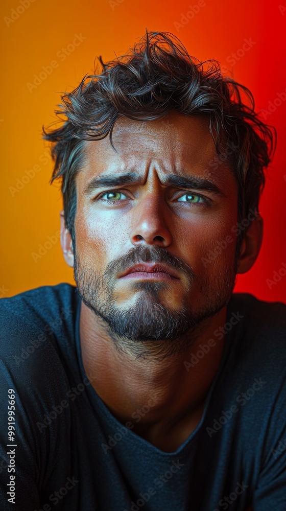A man with a puzzled expression. A man with a puzzled expression.