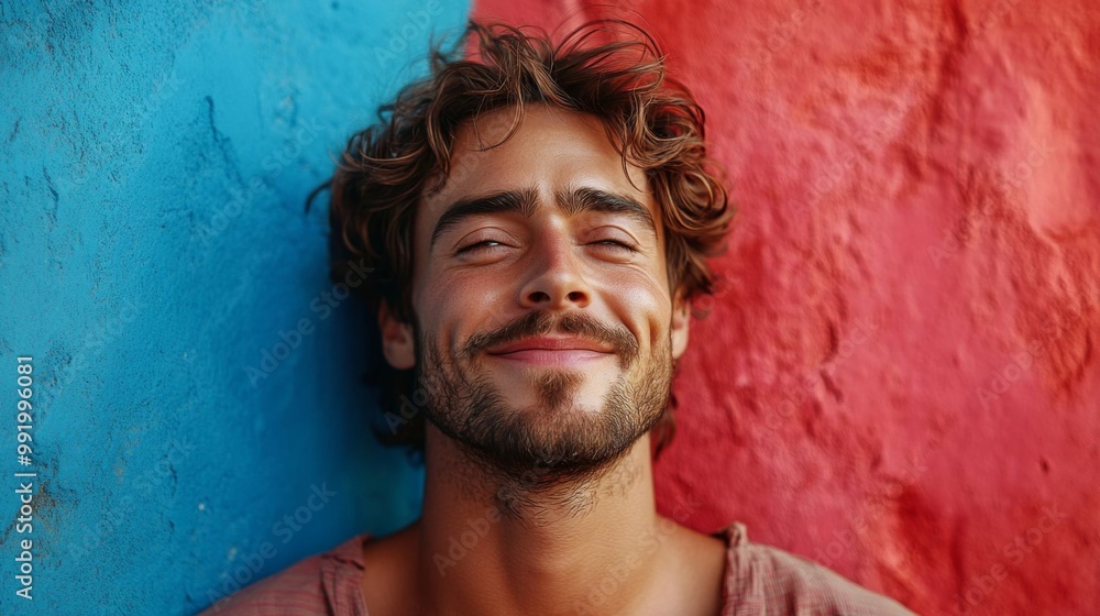 A young man smiling broadly. A young man smiling broadly.