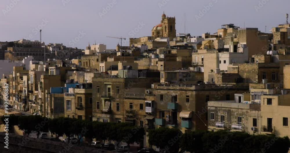 Valletta Malta zoom out on old city Valletta Malta zoom out on old city