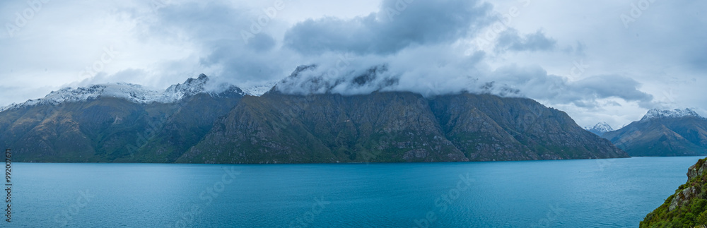 Panorama Colour Photo of Lake Wakatipu, Queenstown, New Zealand Panorama Colour Photo of Lake Wakatipu, Queenstown, New Zealand