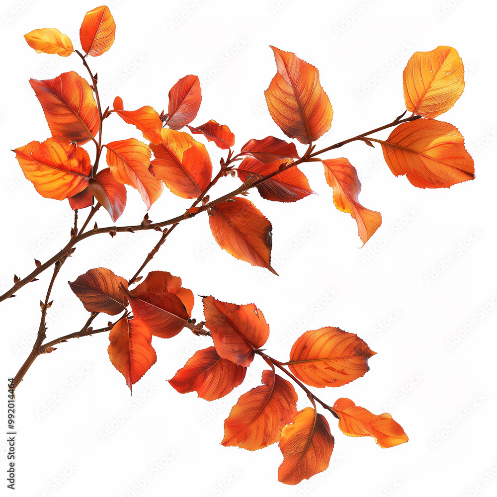 Obraz premium Generative AI illustration. Autumn leaves on white background