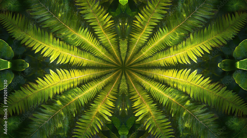 Obraz premium repeating fern leaf patterns with a natural, symmetrical design