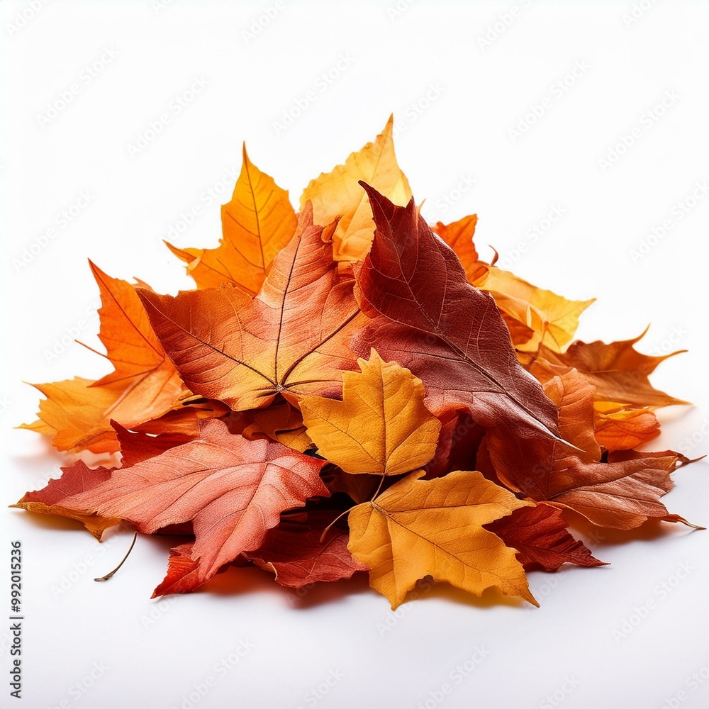 Pile of autumn leaves isolated on white background Pile of autumn leaves isolated on white background