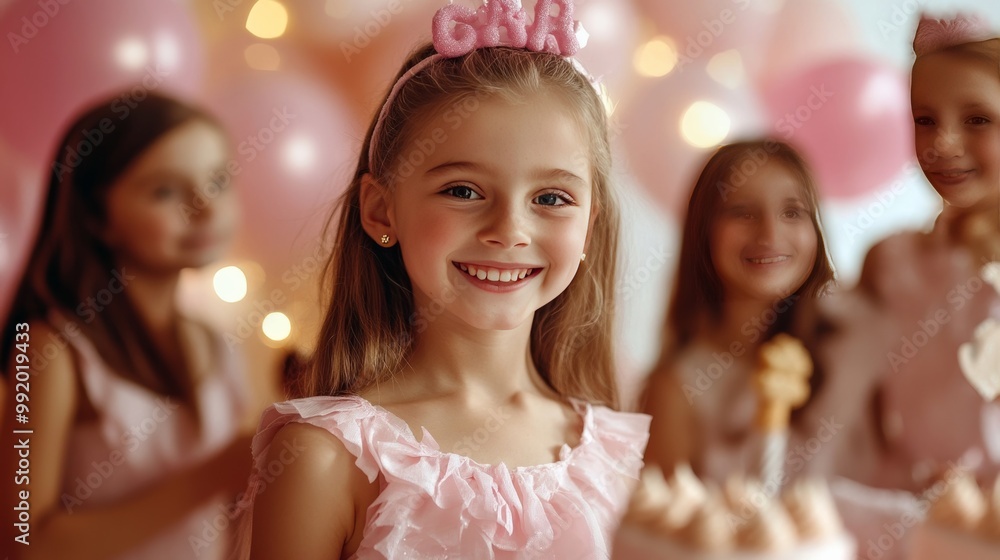 Pink dress girl and buddies Pink dress girl and buddies