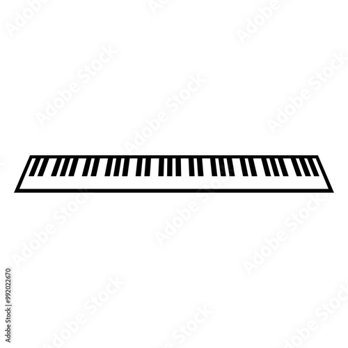 Grand Piano Organ Synthesizer Keyboard Music Logo Design Lover Art Vector Illustration Card T-Shirt Poster Sticker Graphic Print Decorative Drawing Isolated Logo Decoration Symbol Creative Cool Style
