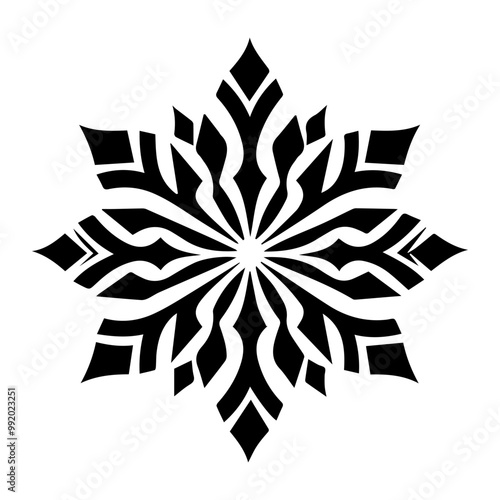 snowflake icon or modern line symbol. Vector line art and icon design with bold outline. Black and white Pixel Perfect minimalistic symbol isolated white background. Silhouette simple thin sign