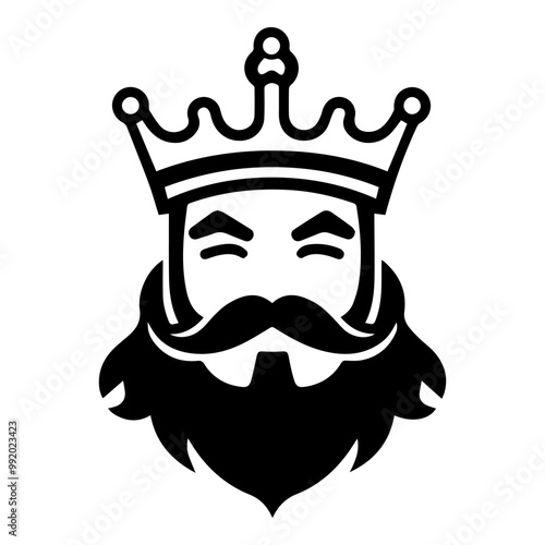king icon or modern line symbol. Vector line art and icon design with bold outline. Black and white Pixel Perfect minimalistic symbol isolated white background. Silhouette simple thin sign