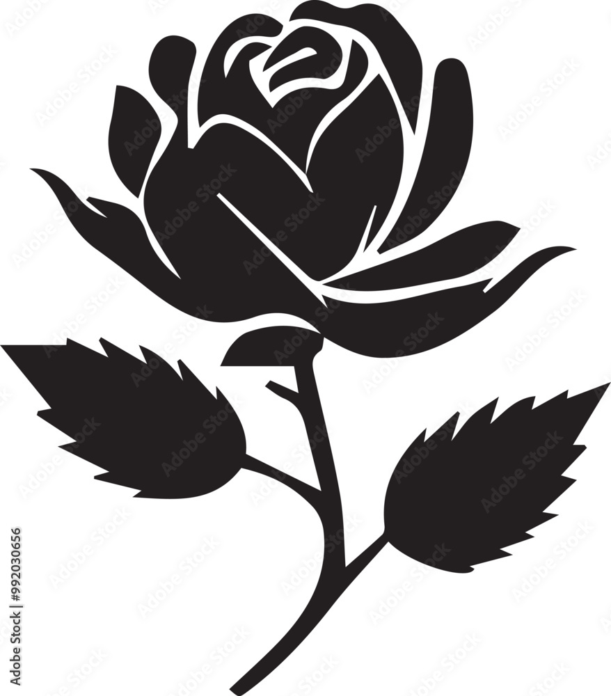 Obraz premium Rose silhouette vector EPS