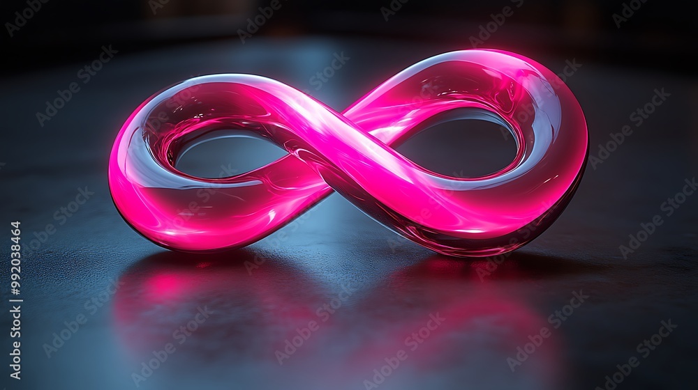 pink infinity symbol made of glowing particles on a black background design pink infinity symbol made of glowing particles on a black background design