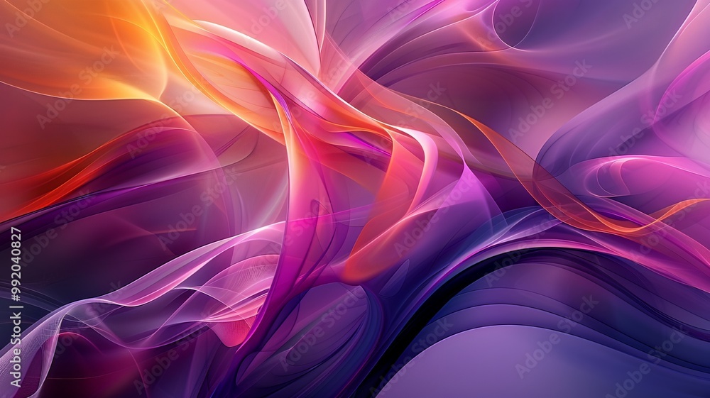 Obraz premium A colorful, abstract painting with a purple background and orange