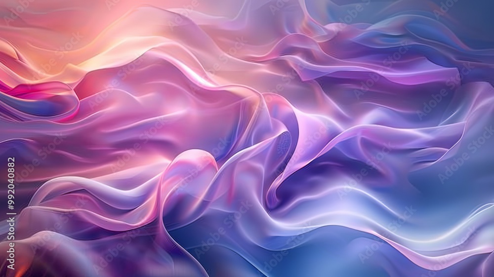A colorful, flowing piece of fabric with a purple hue A colorful, flowing piece of fabric with a purple hue