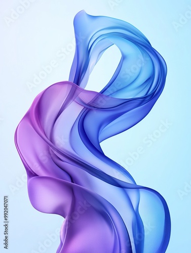 A high-resolution, minimalist abstract background featuring fluid waves of vibrant colors in shades of blue and purple. 