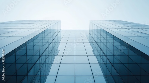 A Low-Angle View of a Modern Glass Building Facade