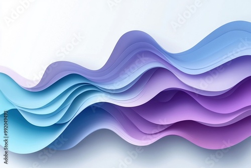 A high-resolution, minimalist abstract background featuring fluid waves of vibrant colors in shades of blue and purple. 