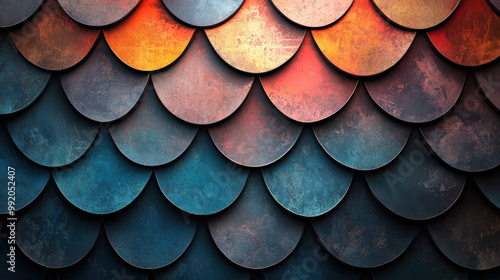 Wallpaper Mural repetitive fish scale patterns with subtle gradients Torontodigital.ca